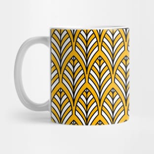 Art Deco Pattern no 36 - Yellow - BOHO Feather Pattern Mug
